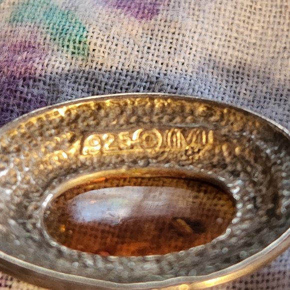 Vintage Sterling Silver Amber Bracelet 8"  22.7g Beautiful signed IMI - Picture 6 of 6